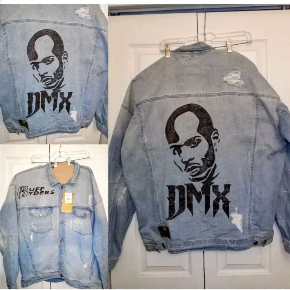 Custom Painted "DMX Ruff Riders" Jean Jacket - Picture 2 of 5